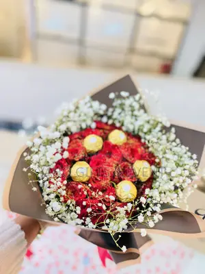 Flower And Ferrero Chocolate Gift Package