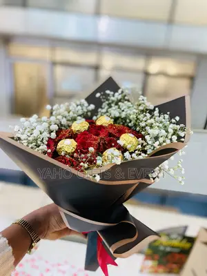 Flower And Ferrero Chocolate Gift Package