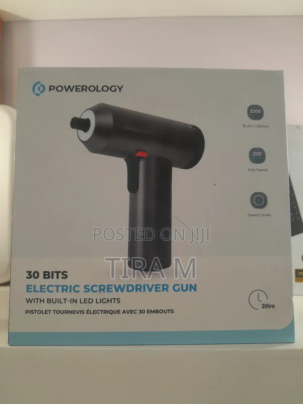Powerology 30 Bits Electronic Screwdriver Gun