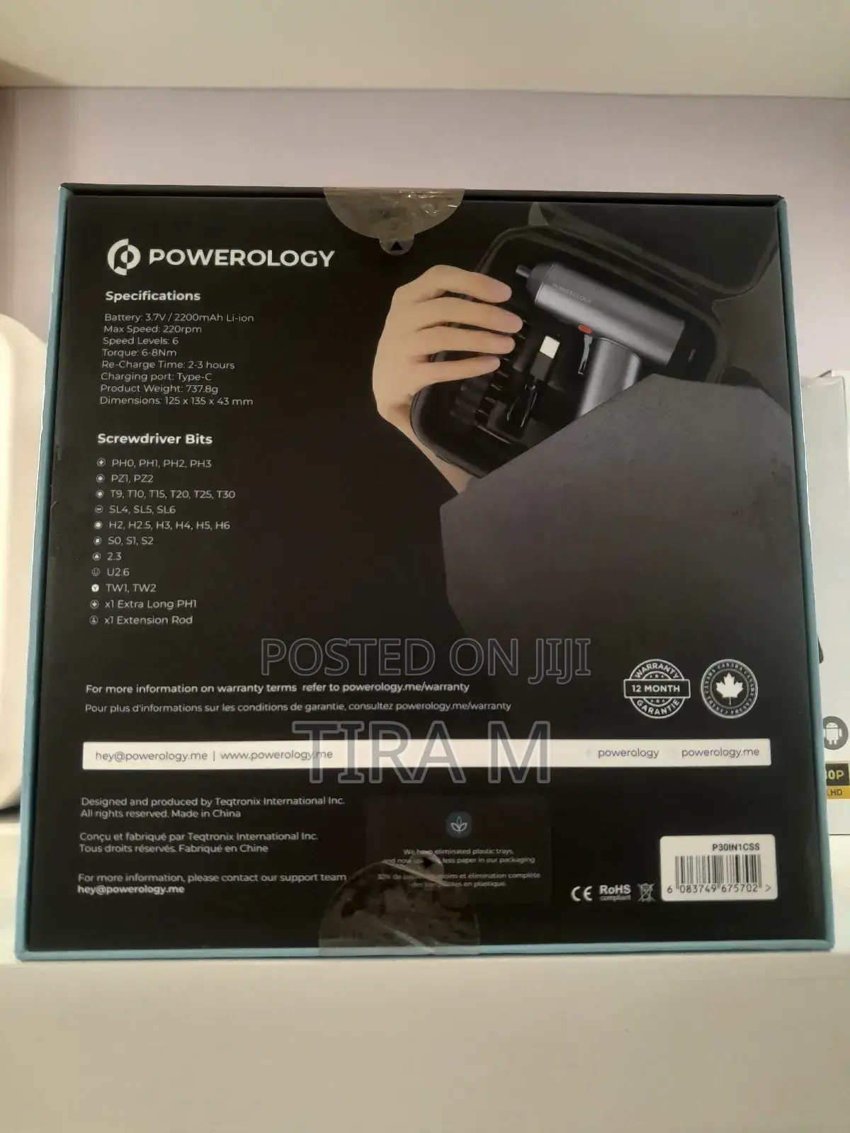 Powerology 30 Bits Electronic Screwdriver Gun