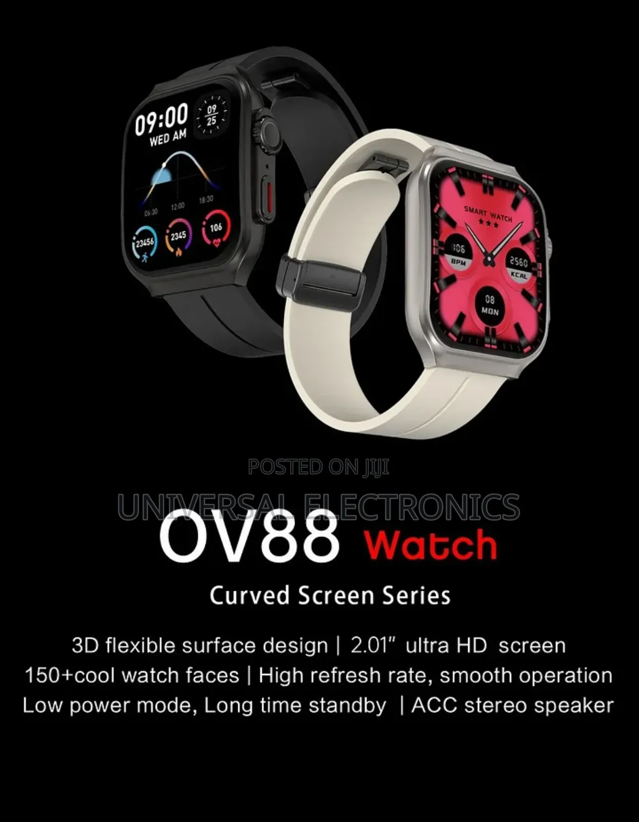 High End 3d Curved Smart Watch (Super Amoled Screen )