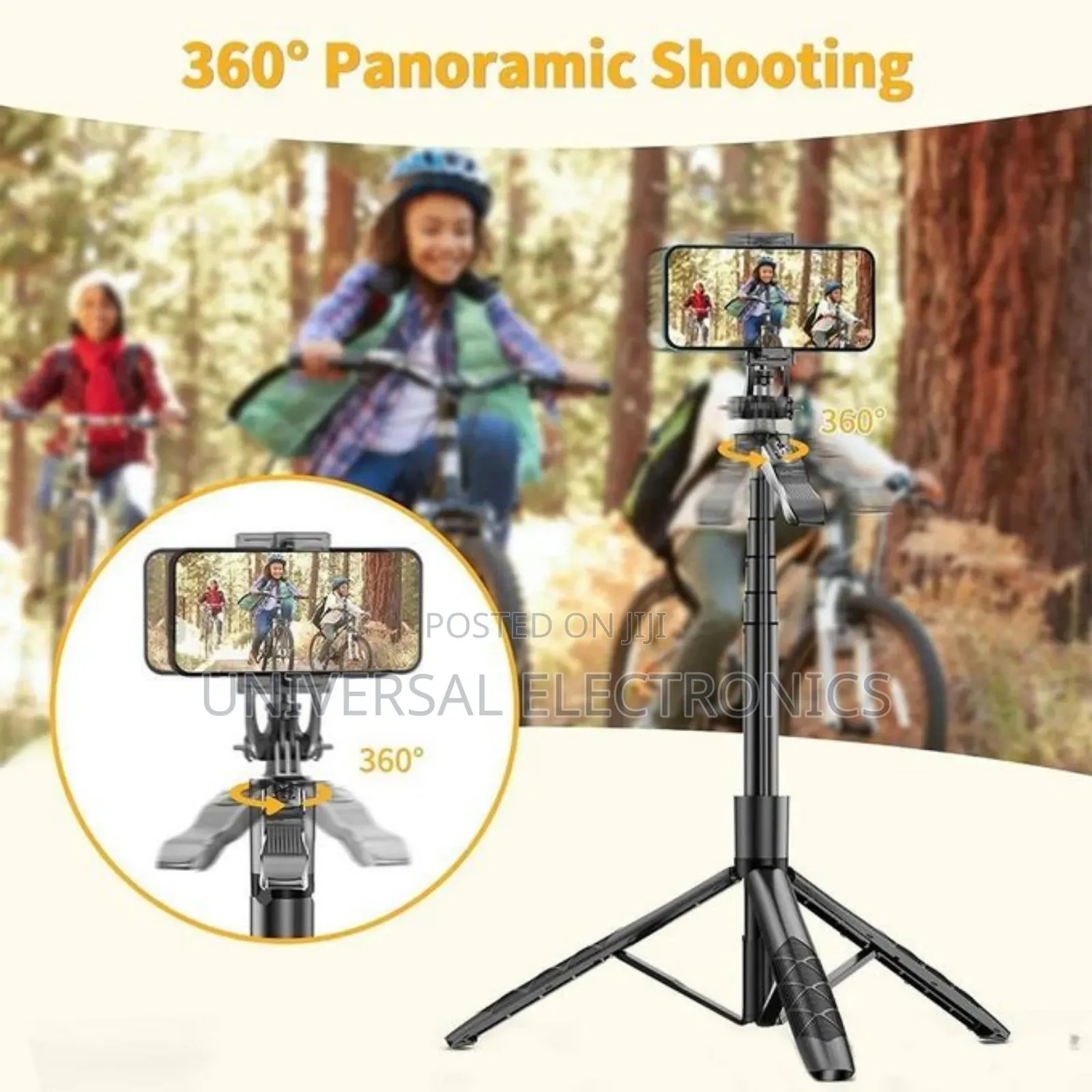 High-Reach Bluetooth Selfie Stick Tripod –Foldable Design