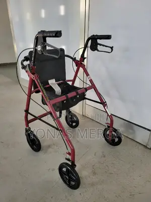 Photo - Walker 4 Wheeled Walking Aid Frameغ瑩features a Built-in Seat