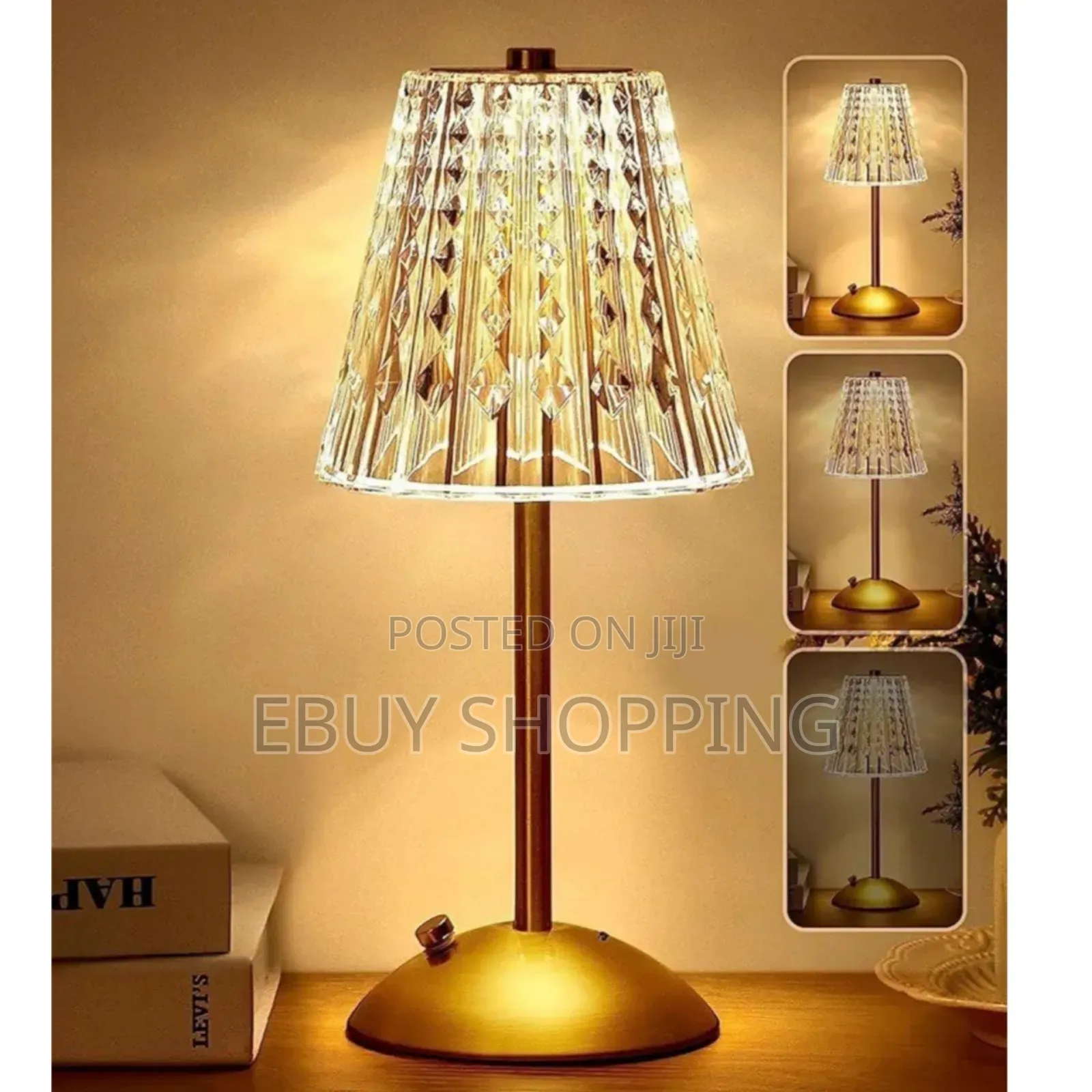 *Crystal Accent Lamp – Modern Design Wireless Use**