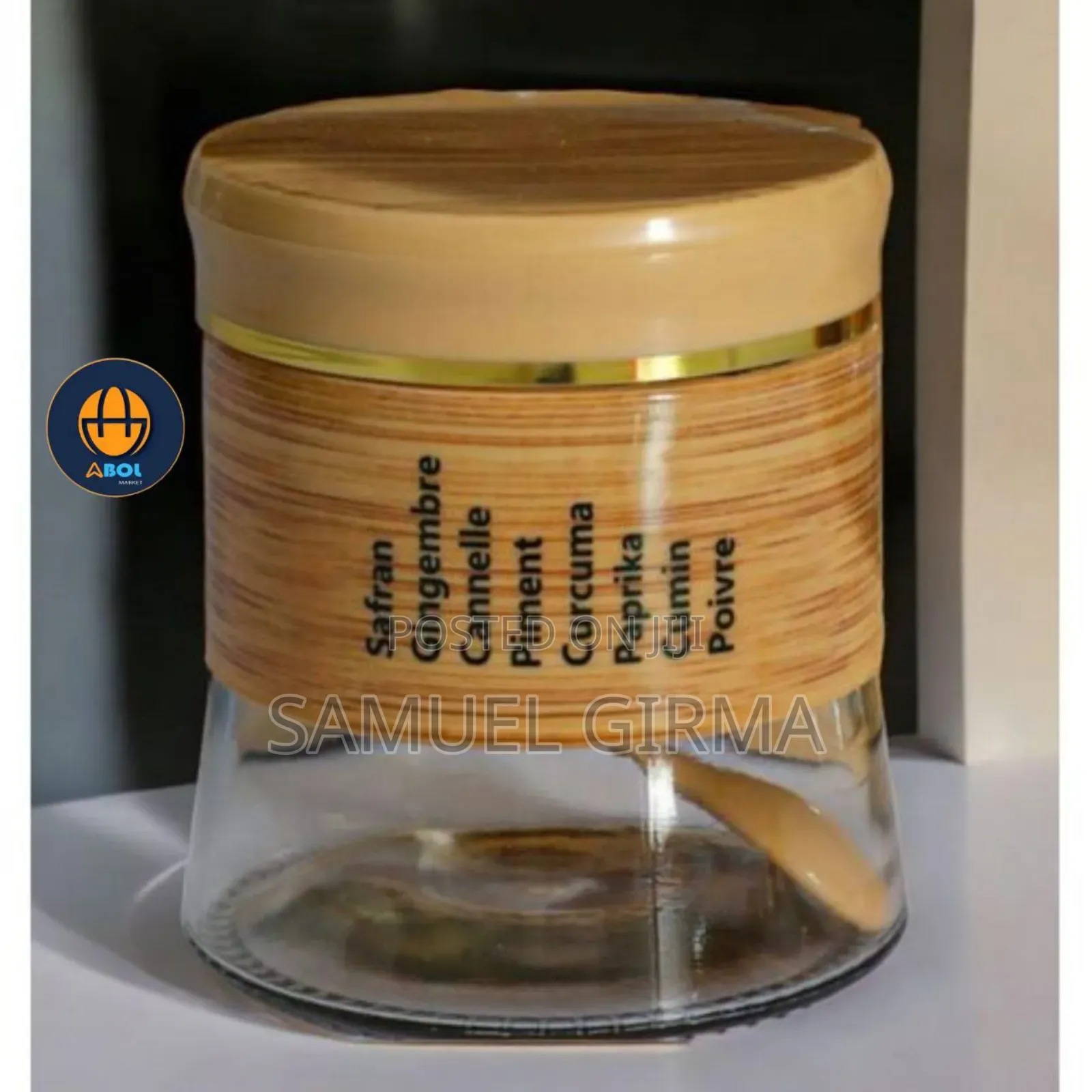 9pcs Glass Storage Jar Set 9 በ 1 የሆነ የቅመማቅመም ማስቀመጫ