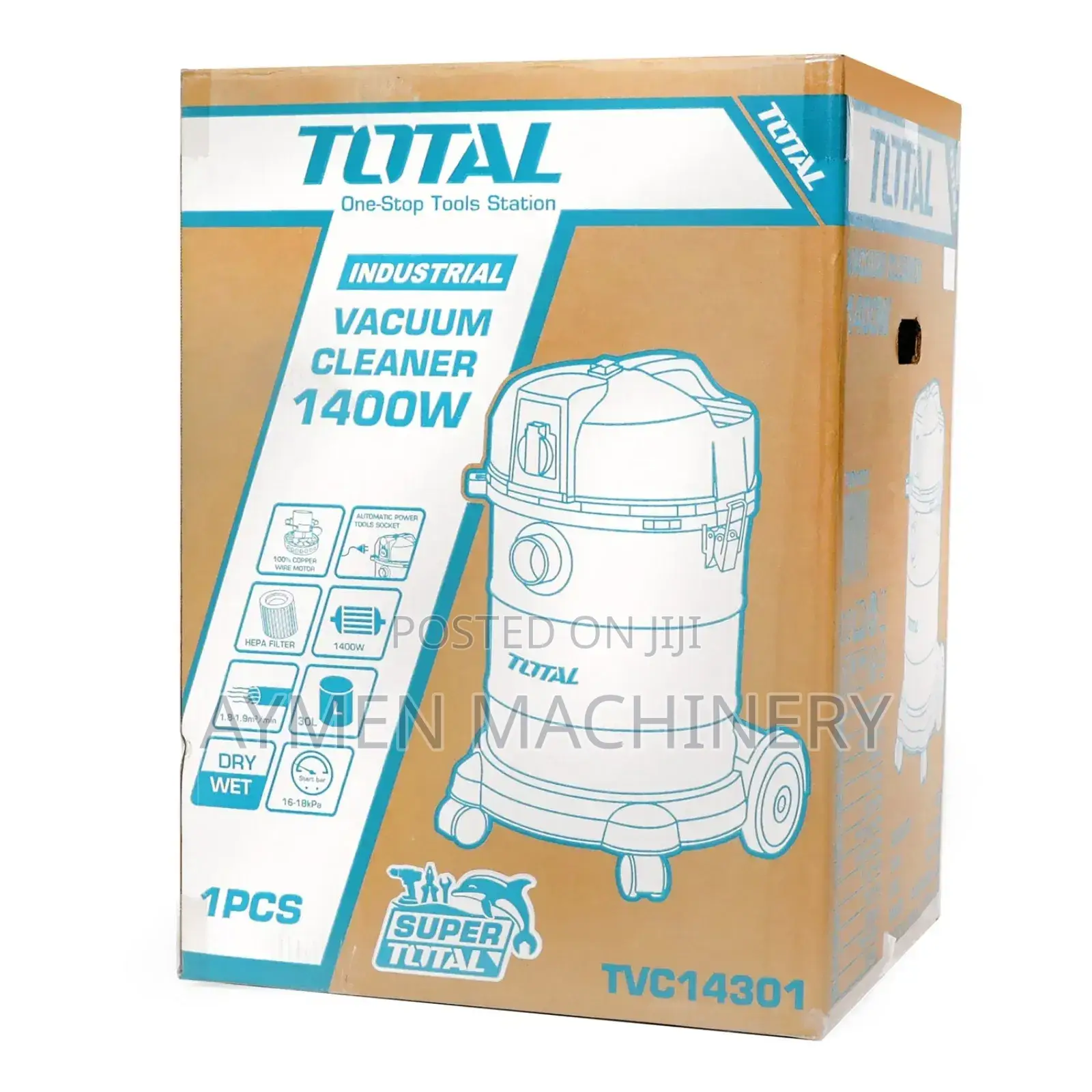 Total Vacuum Cleaner Wet and Dry 1400w ለደረቅም ለእርጥብም ቆሻሻ ይሆናል
