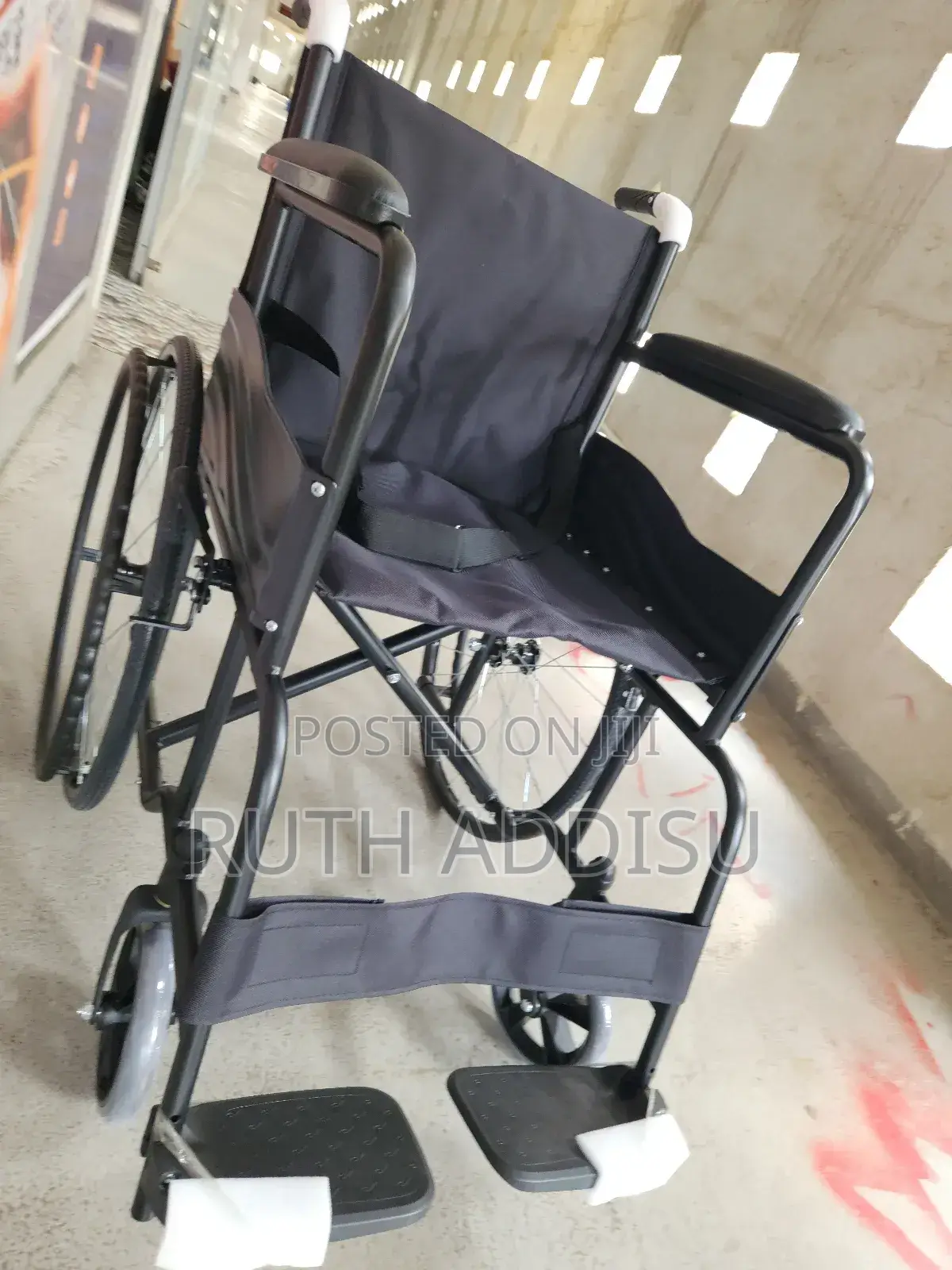 Durable Steel Wheelchair With Footrest and Arm Support
