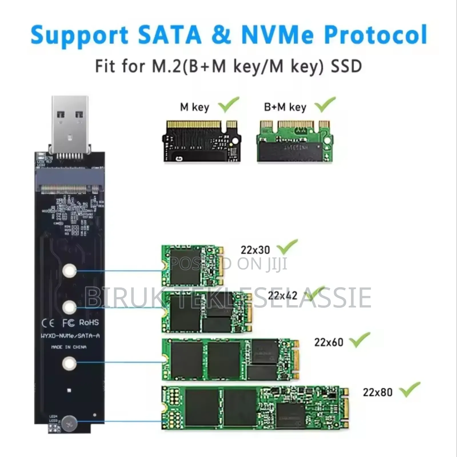 M.2 Sata/Nvme Ssd To Usb 3.1pci-e Converter