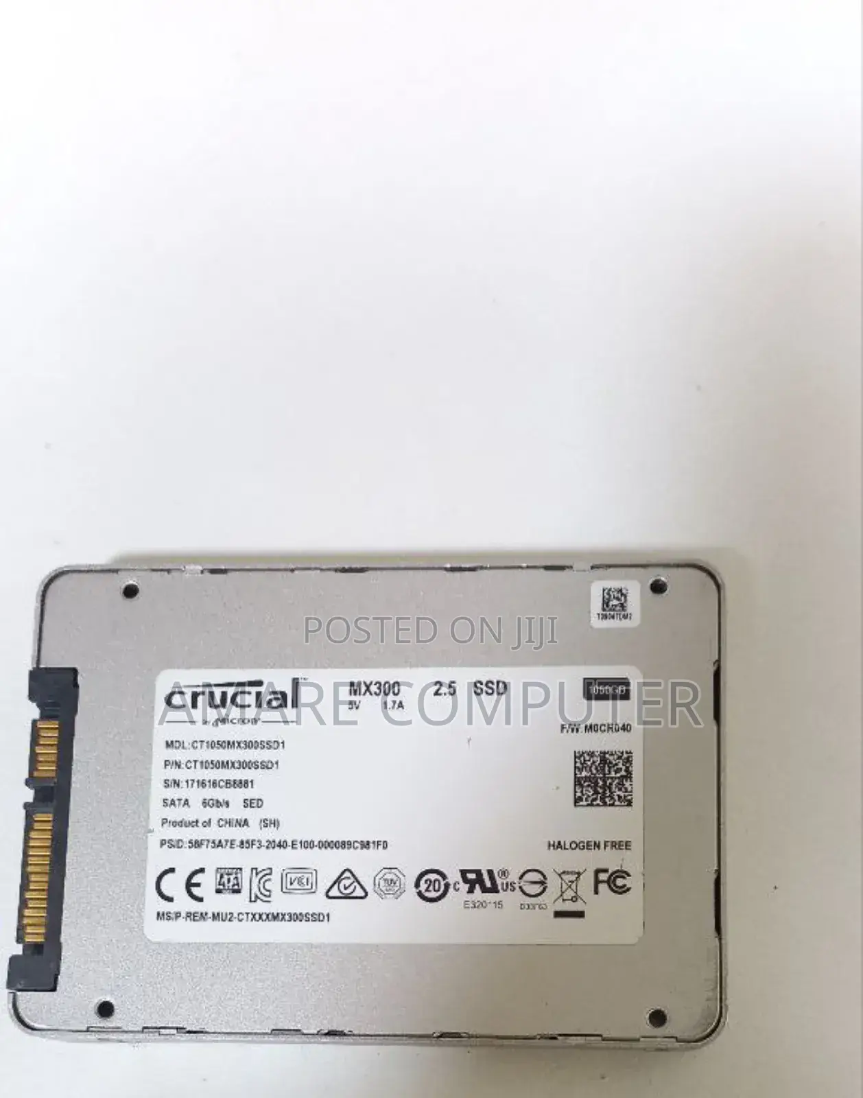 Sata SSD Storage Size=1tb SSD Brand =Cru