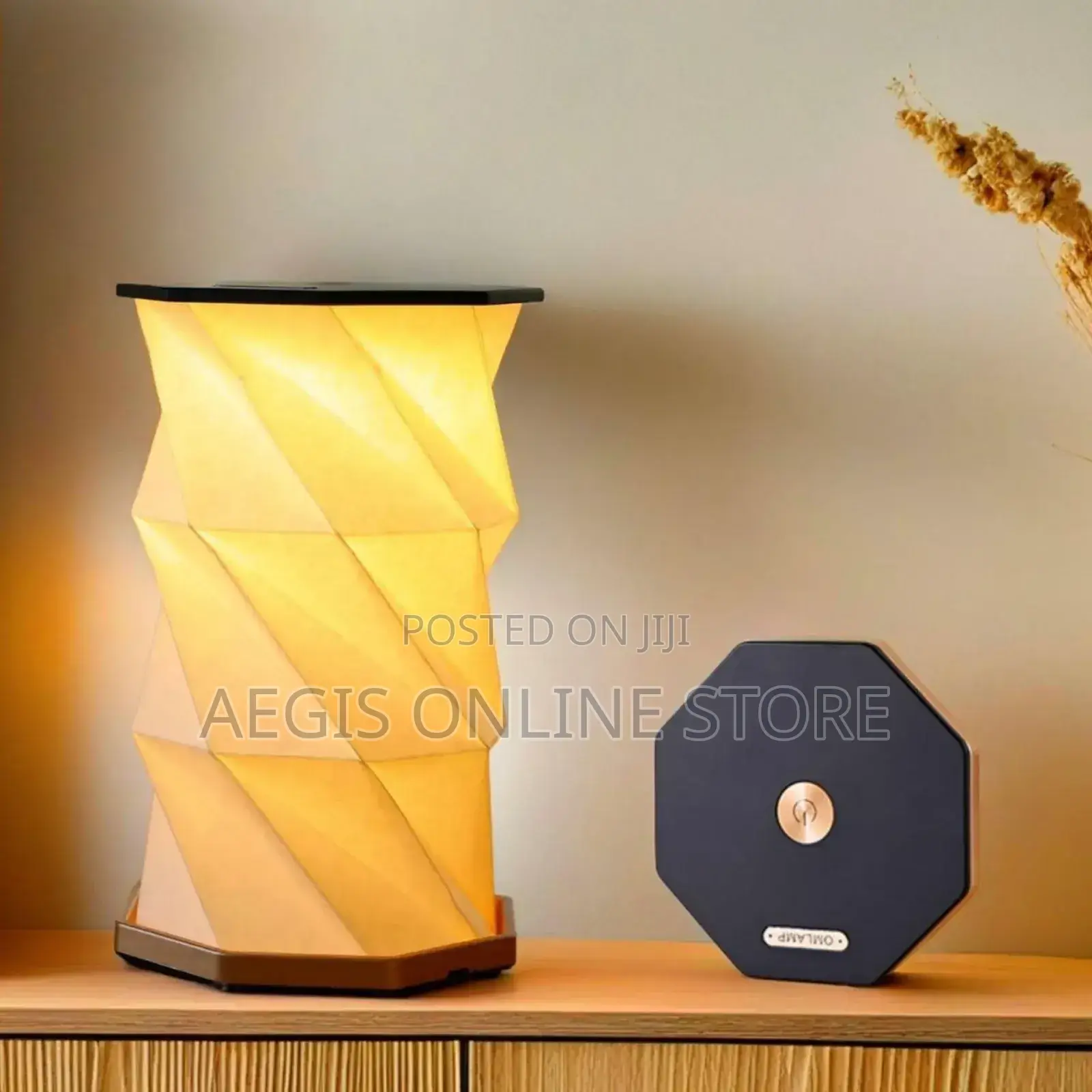 Wood Twist Hexagon Led Desk Lamp