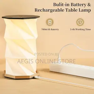 Wood Twist Hexagon Led Desk Lamp