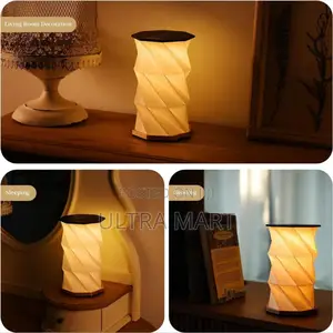 Wood Twist Hexagon Led Desk Lamp