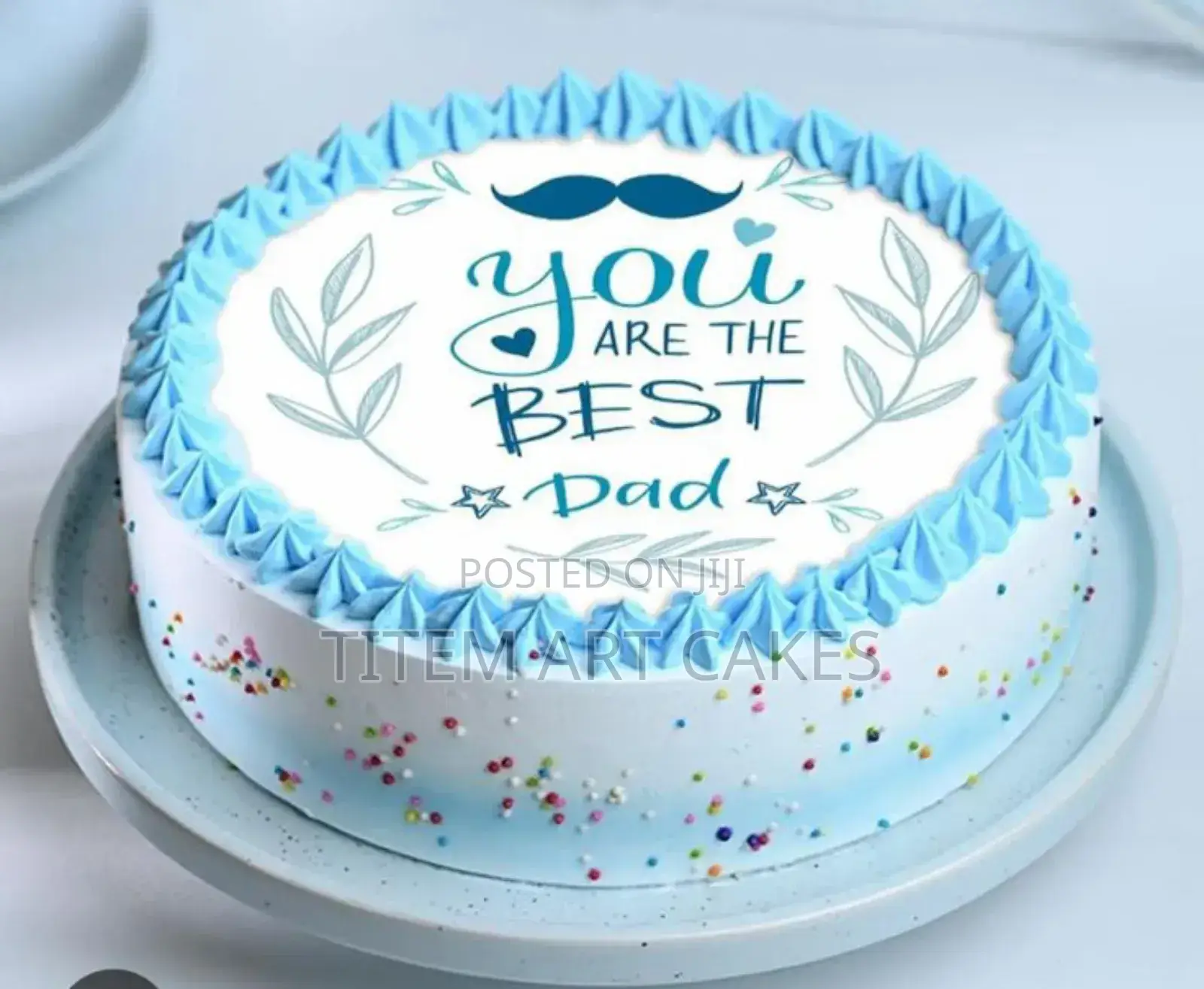 Fatherd Day Cake Blue Theme
