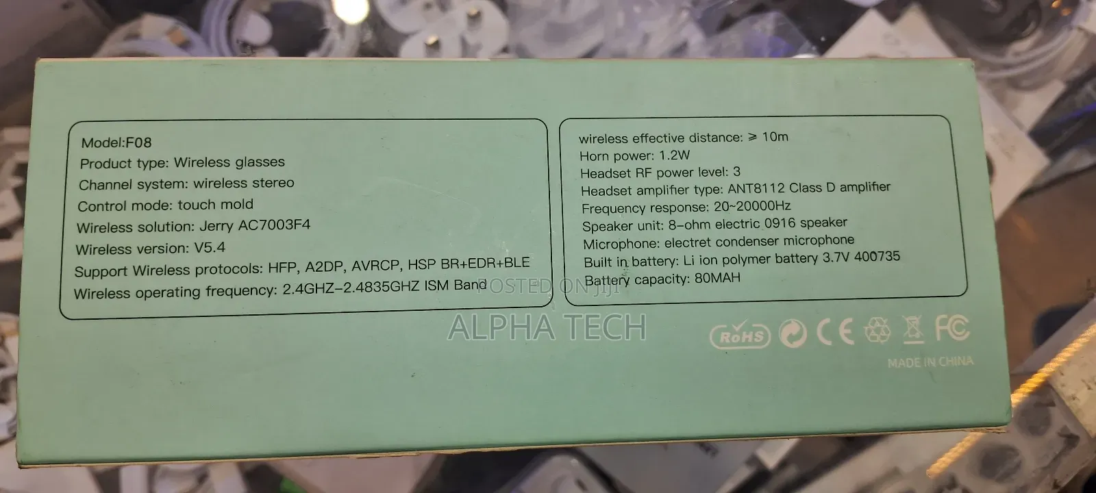 Smart Glass F08 Wireless Headsets