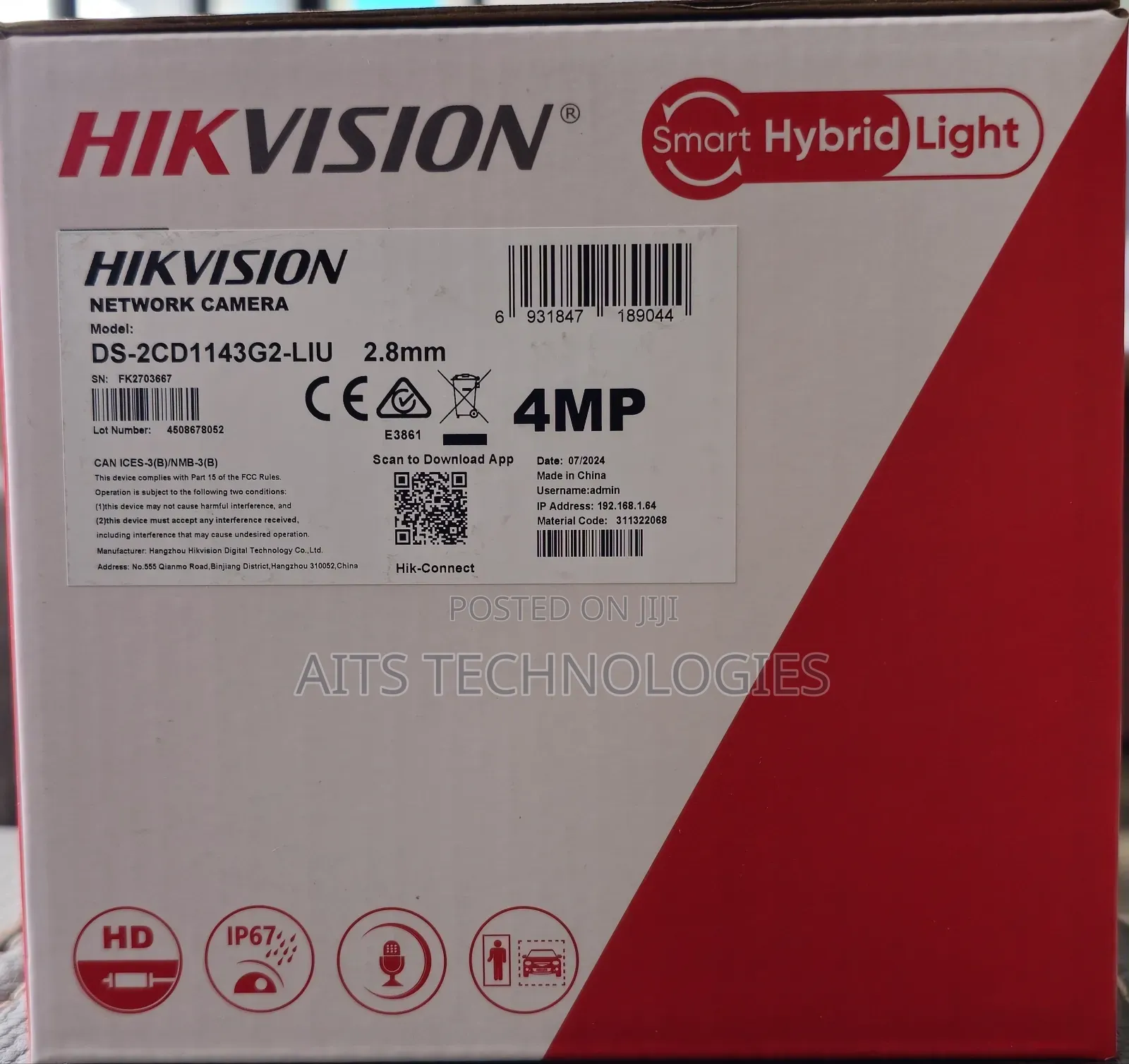 Ds-2cd1143g2-Liu(F) 4 Mp Fixed Dome Network Camera