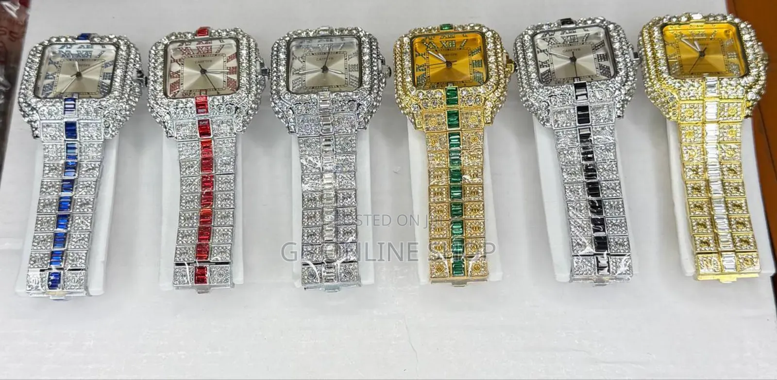 Cartier Branded Arabic Diamond Watch for Men