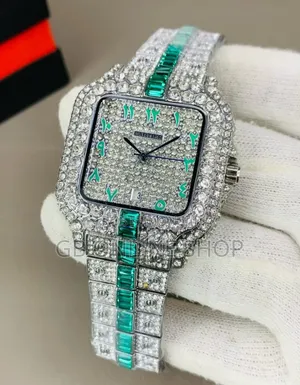 Cartier Branded Arabic Diamond Watch for Men