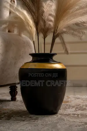 Hand Made Clay Vase-Acrylic Paint