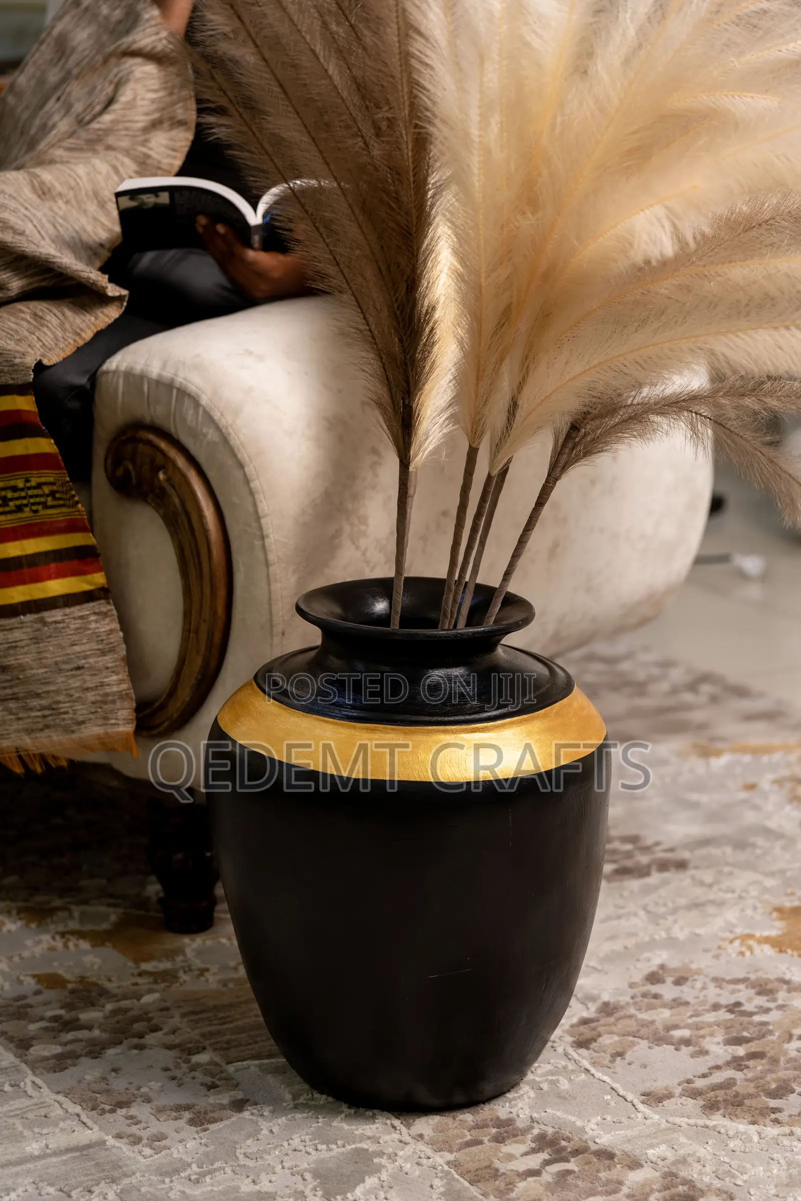 Hand Made Clay Vase-Acrylic Paint