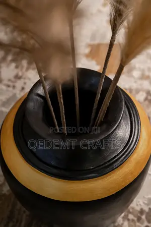 Hand Made Clay Vase-Acrylic Paint