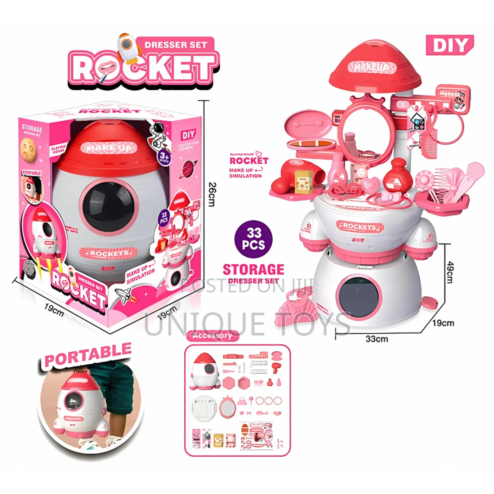 Rocket Make-Up and Dresses Set, 33 PCS