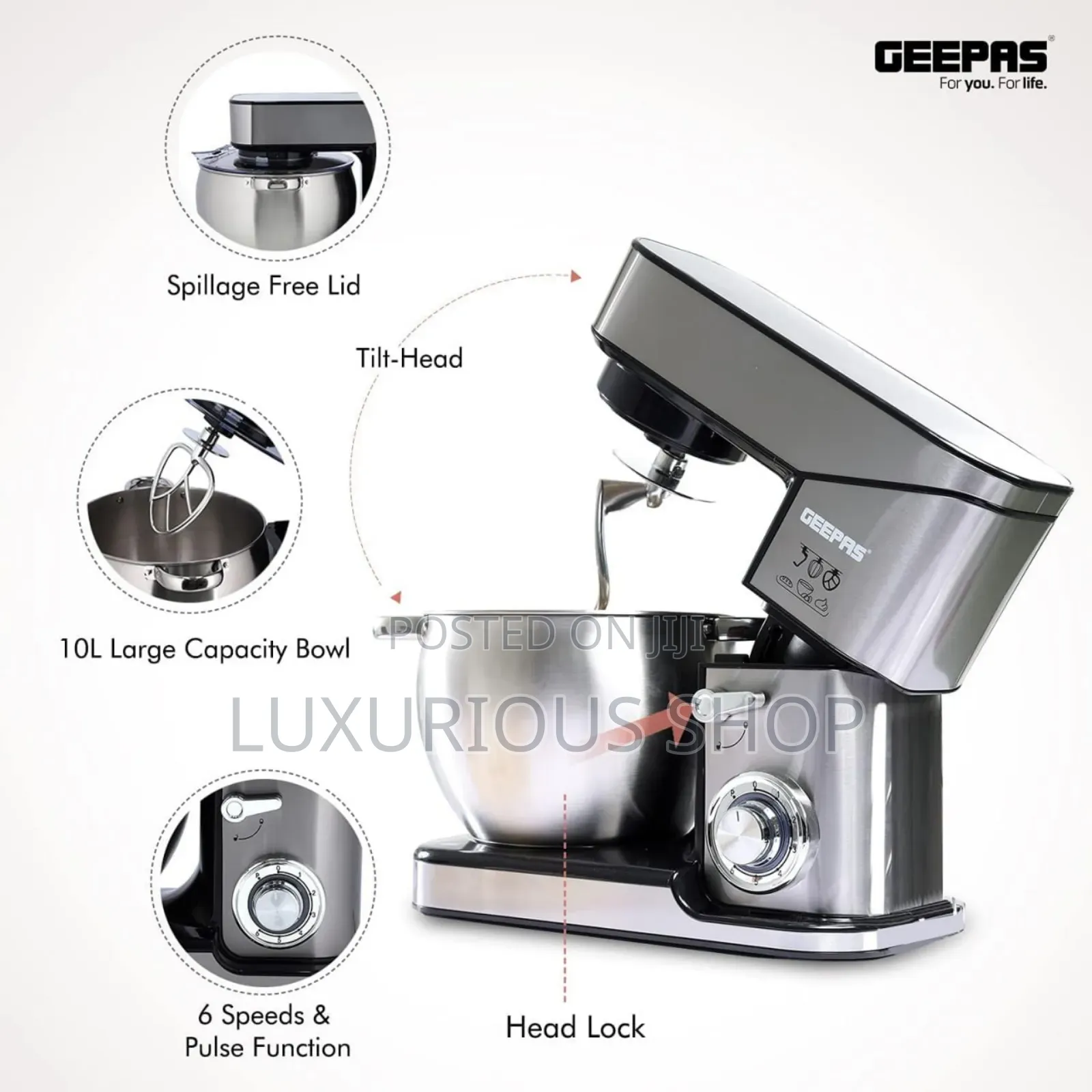 Geepas 2000w Stand Mixer 10 Liter