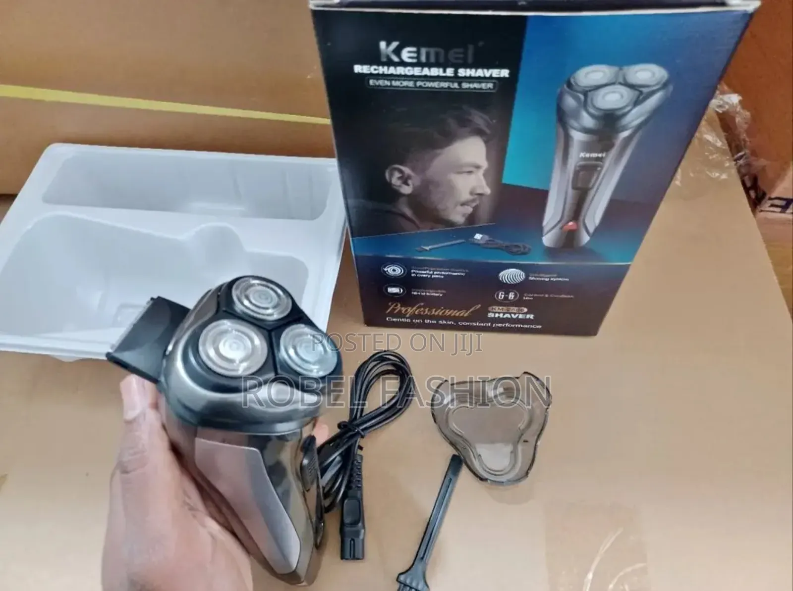 Kemei Shaver የፂም መላጫ ማስተካከያ Rechargeable Mens Facial Shaver