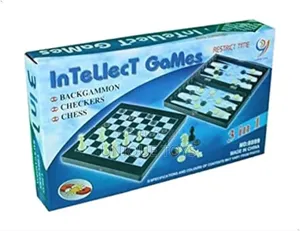 Intellect 3 in 1 Game Board - Chess / Checkers / Backgammon