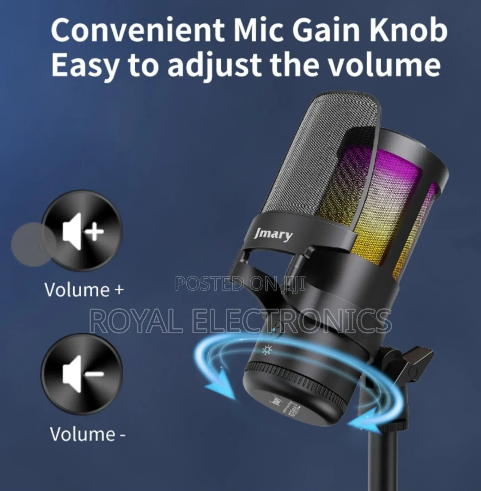 Jmary Podcaste Microphone With Active Noise Cancellation
