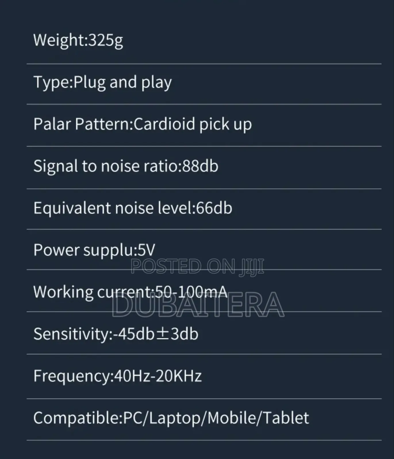 Original Jmary Cardiod 88db Podcaste Microphone With Anc