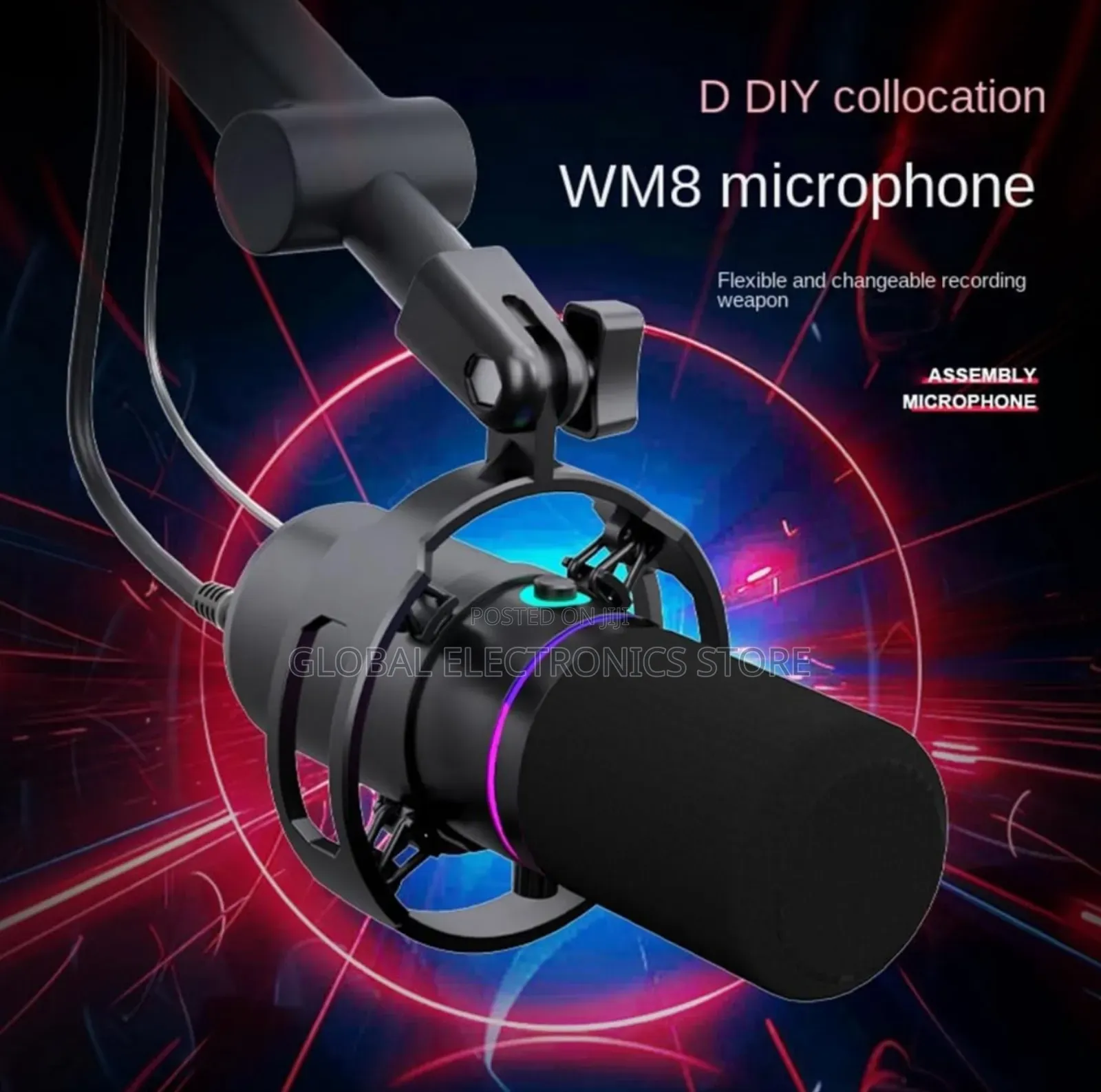 Dynamic Microphone Usb and XLR With Cantilver Stand