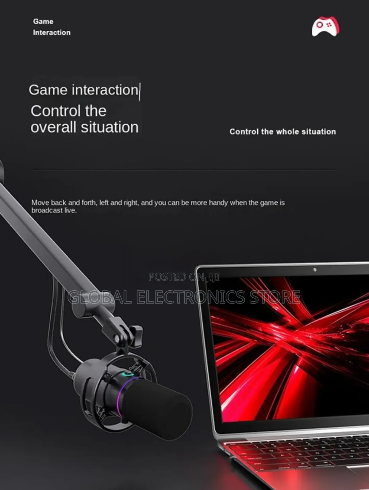 Dynamic Microphone Usb and XLR With Cantilver Stand