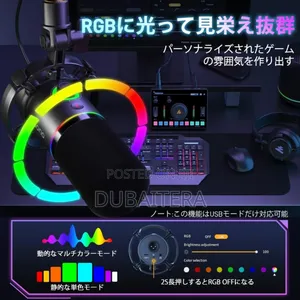 XLR/Usb Dynamic Microphone, RGB Podcast Mic With Extreme Anc