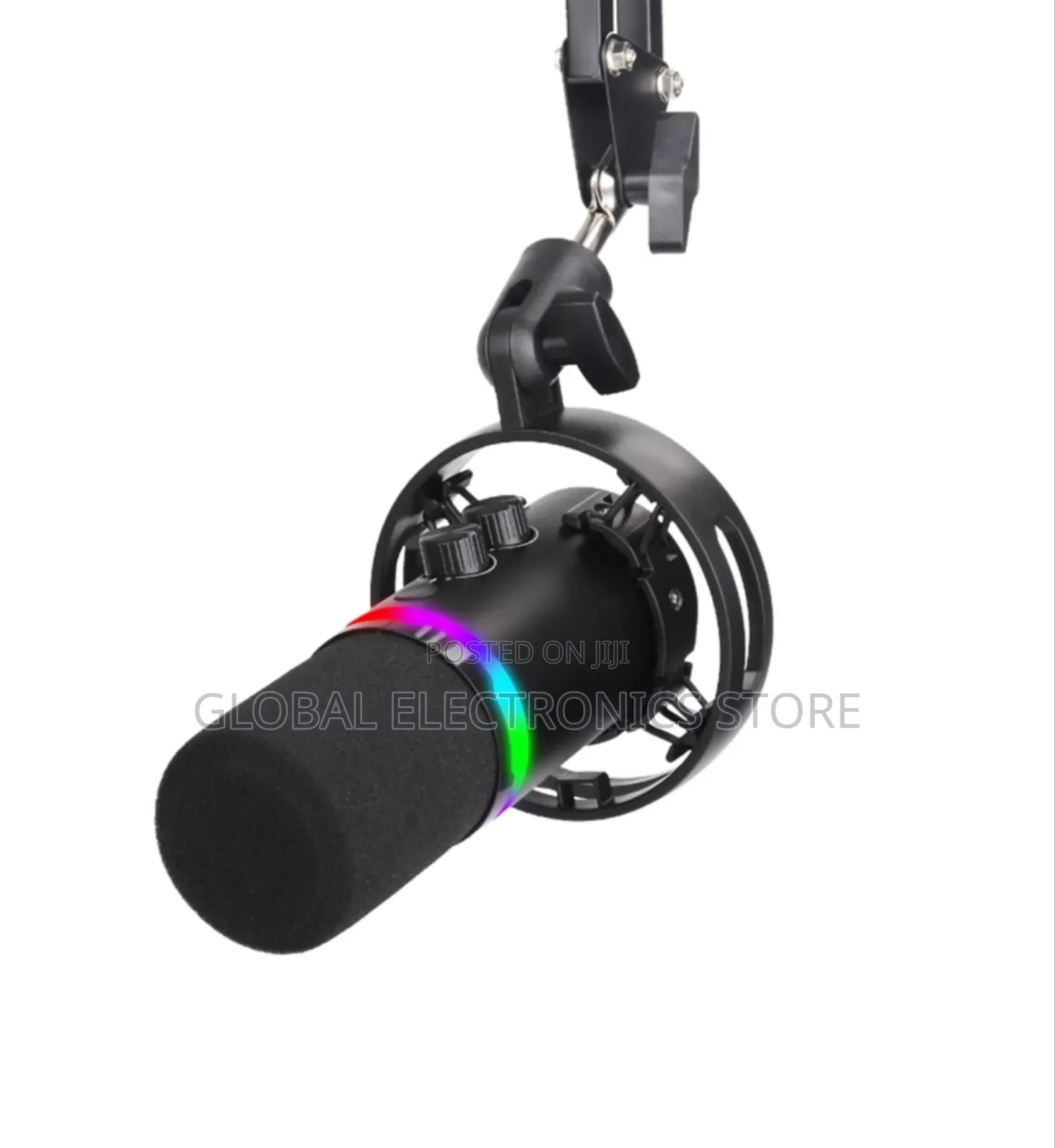 XLR Usb Dynamic Microphone With RGB Light 3.5mm Headphone