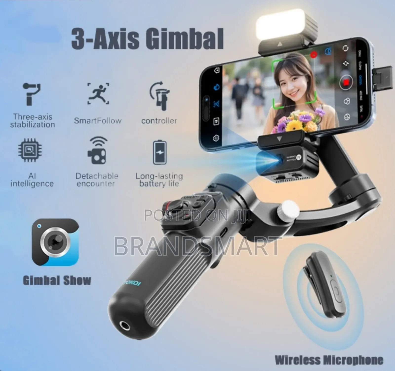 Ai Stabilzation 3 Axis Face Tracking Gimbal With Microphone