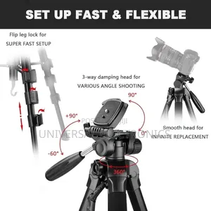 Capture Every Angle - Pro Tripod(Quick Tilt Adjustment!)