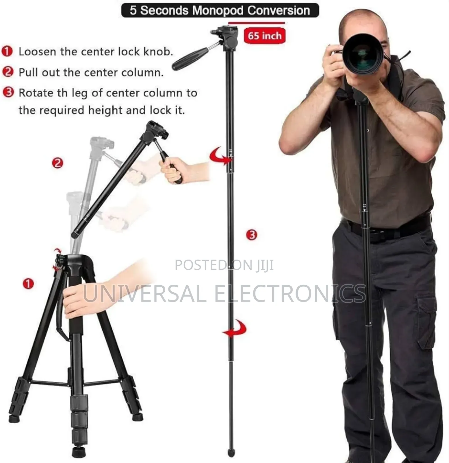 Brand New Panoramic Tripod(ለፎቶ እና ለቪዲዮ ቀረፃ ምቹ የሆነ)