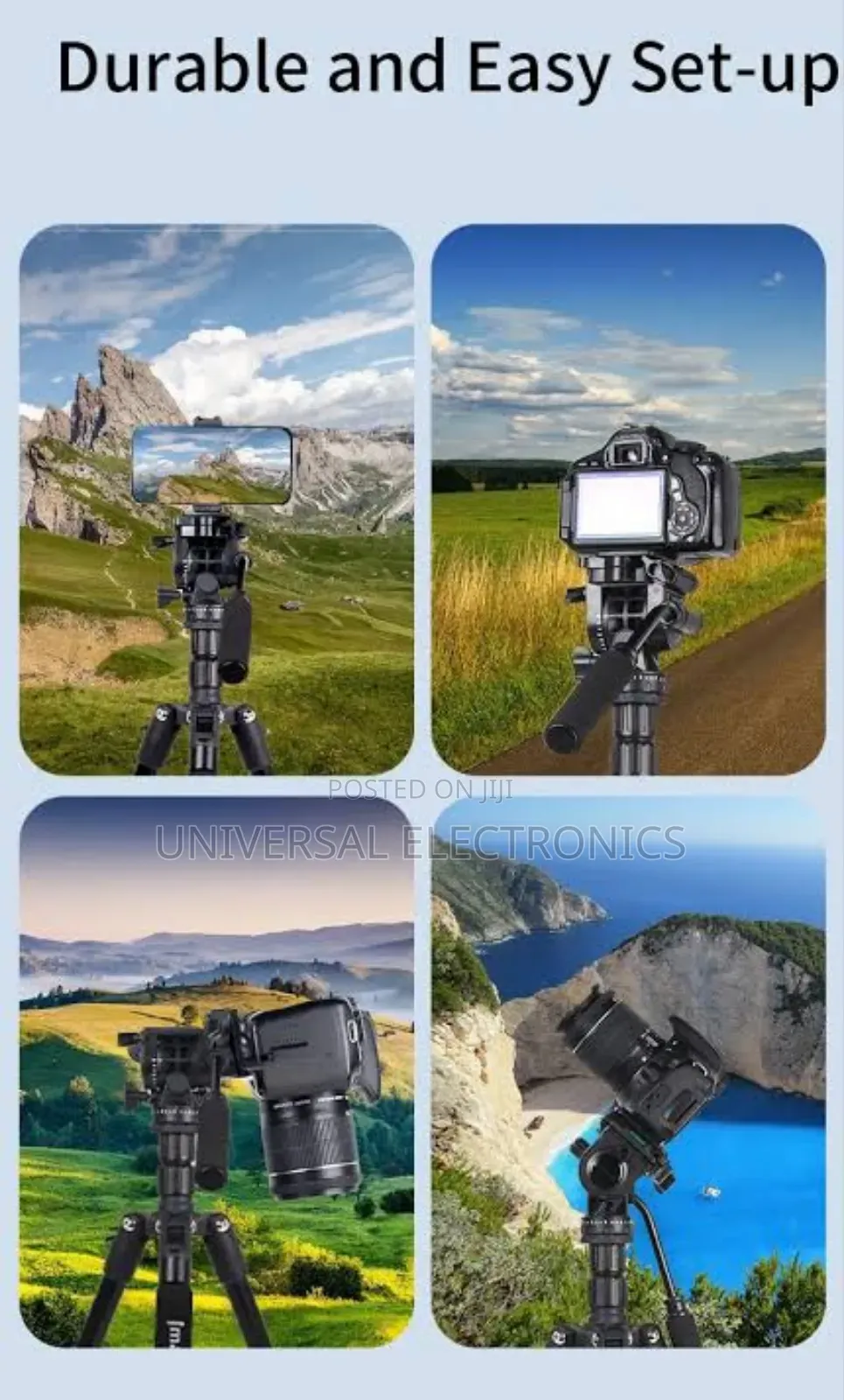 Outdoor-Ready Tripod – Sturdy Build With Anti-Slip Feet!