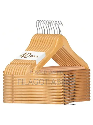Premium Wooden Hangers 90 Pack - Durable Slim Coat Hanger