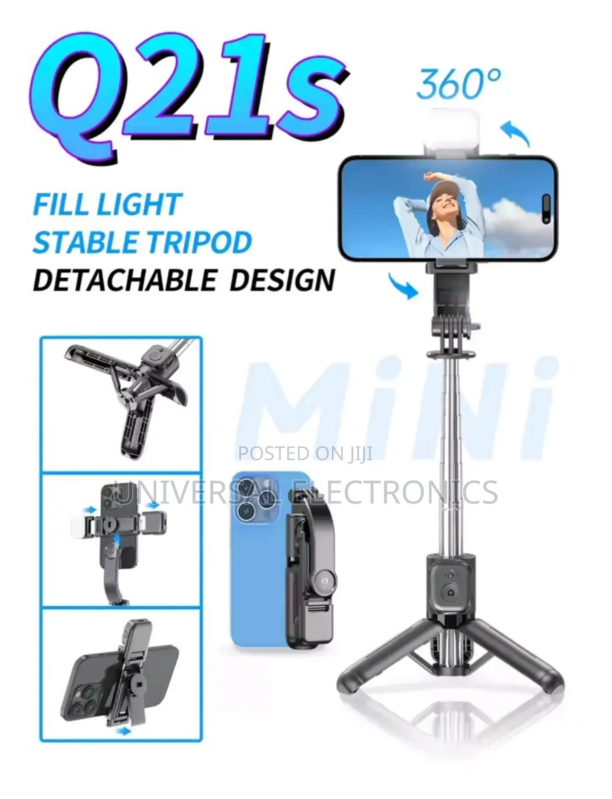 Selfie Stick With Adjustable Light(Capture Your Best Angle!)