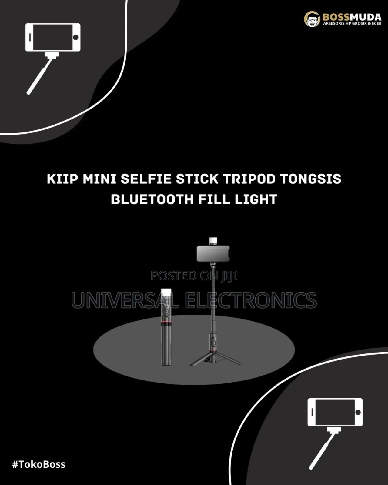3-in-1 Tripod Selfi Stick With Fill Light Bluetooth Remote!