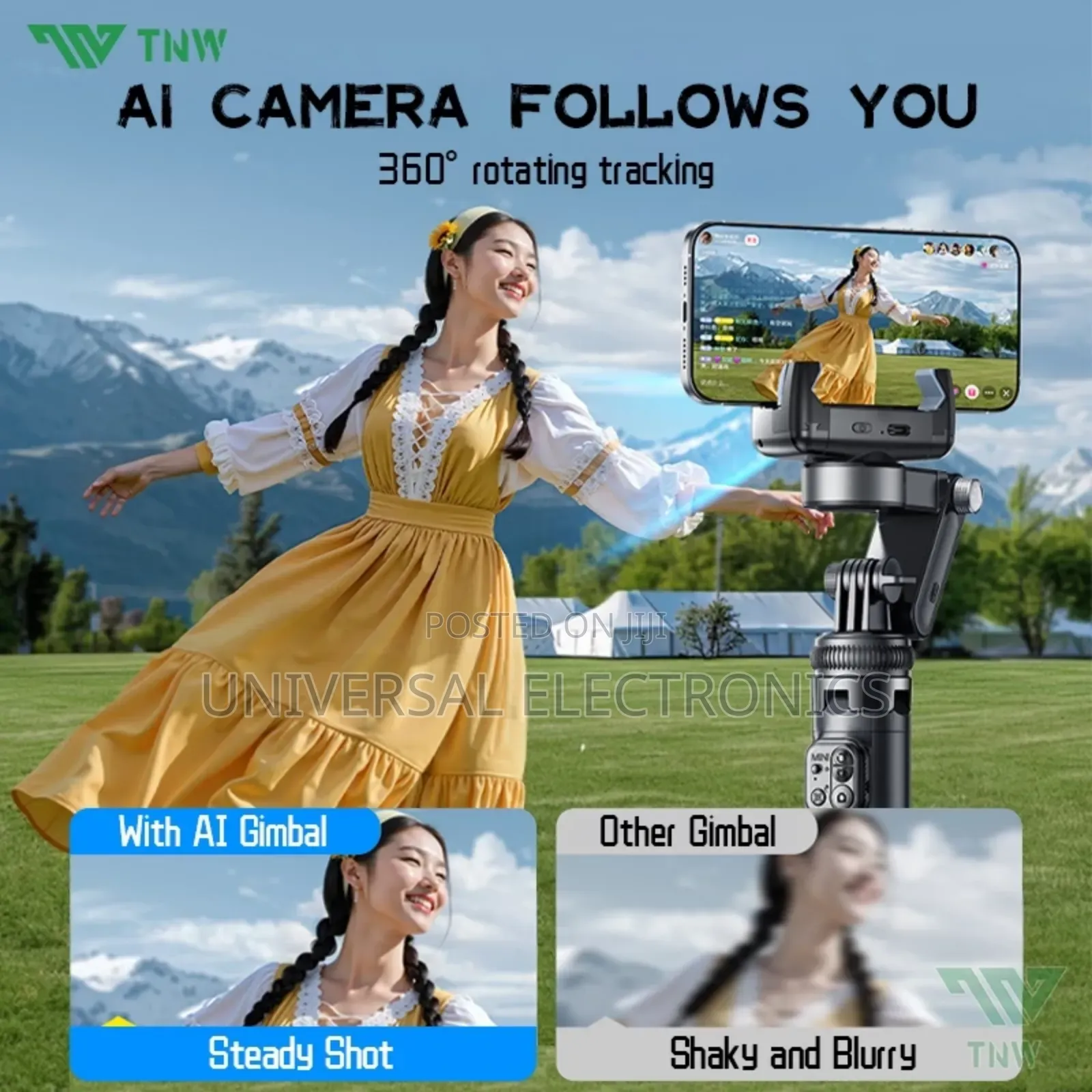 Extendable 1.3 M Ai Face Tracking Tripod Gimbal + Remote!