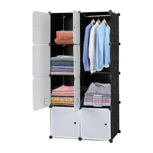 Plastic And Metal Cubic Cloth Cabinet