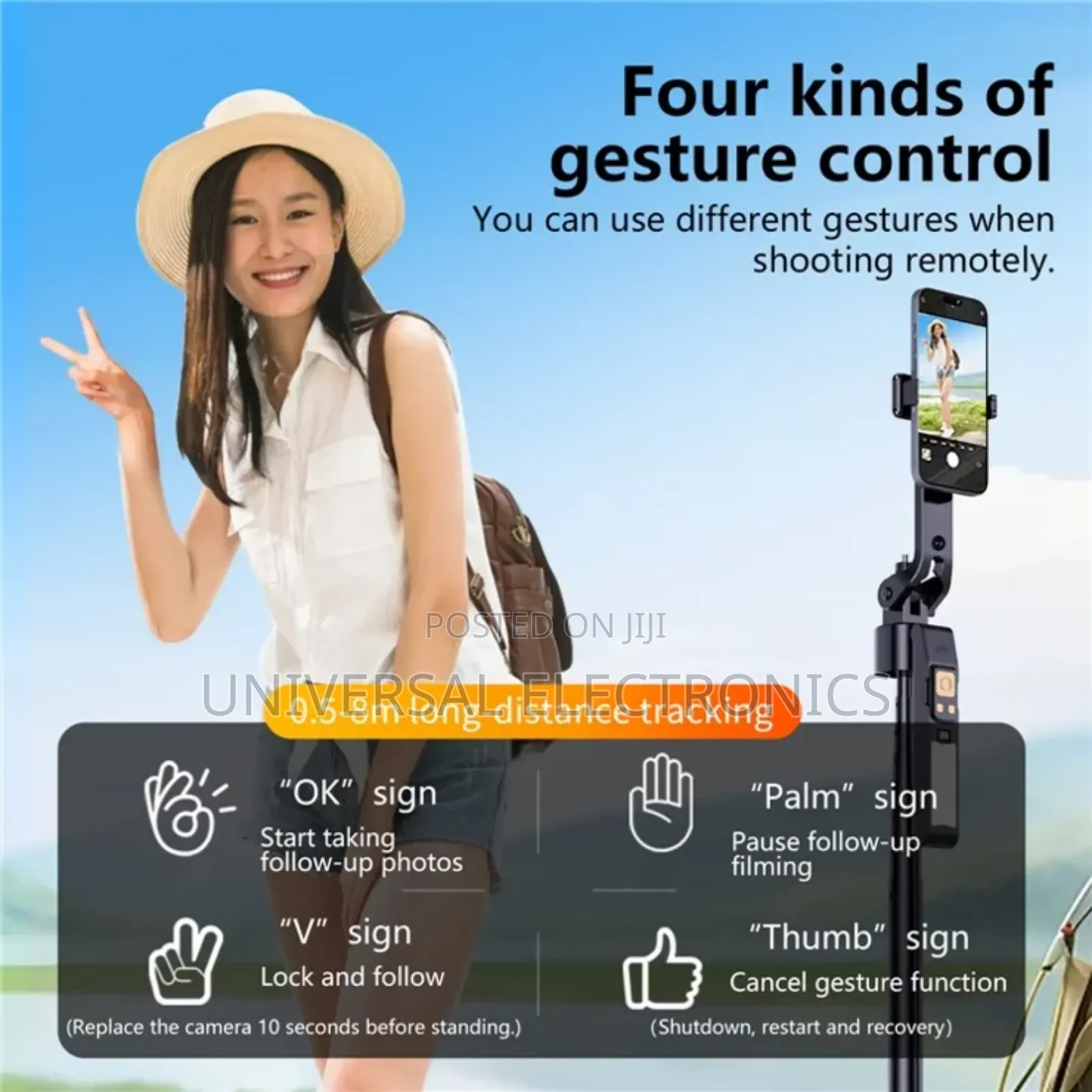 Pro Selfie Stick With Stand–Lightweight Adjustable Height
