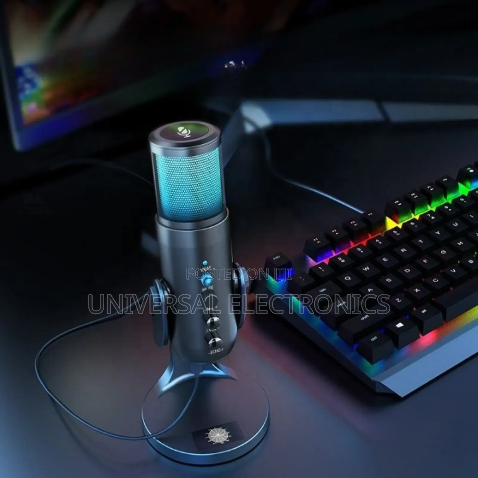 Plug Play RGB Microphone for Pc, Gaming Voice Recording