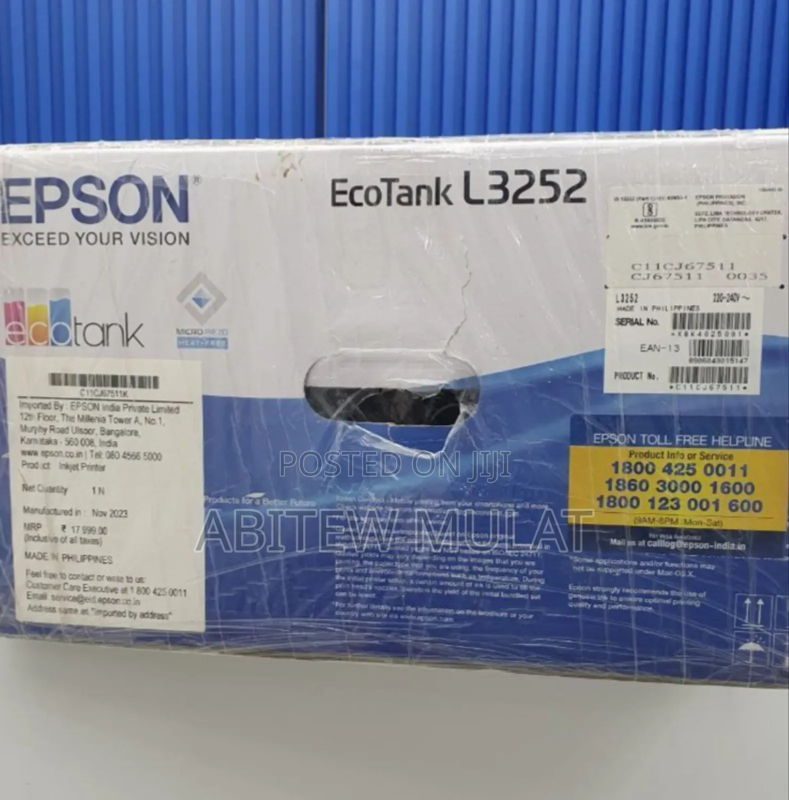 Epson Ecotank L3252 All-in-One Ink Tank Printer
