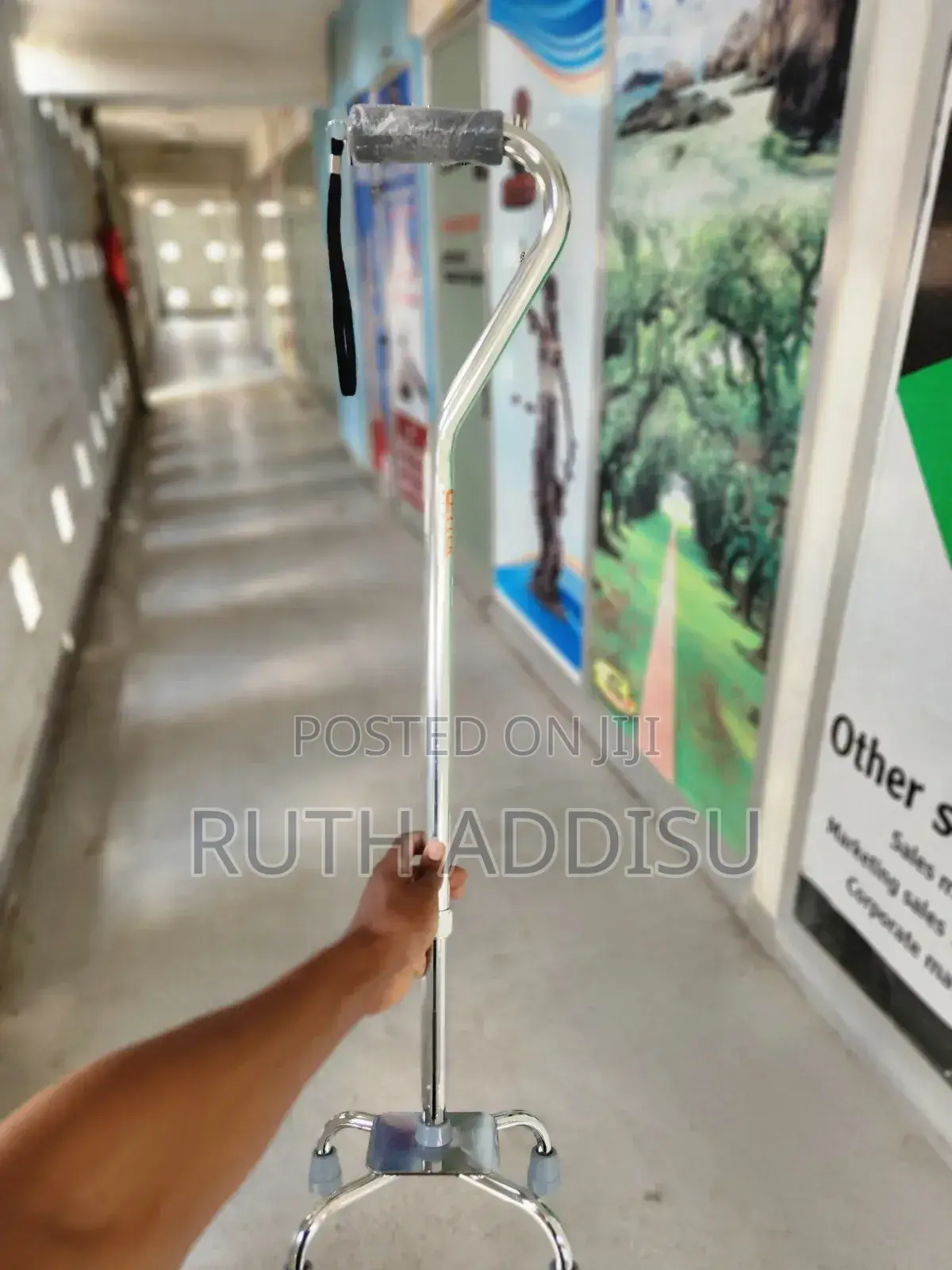 Quadra Leg Cane New With Stand Medical Cane New Stainless