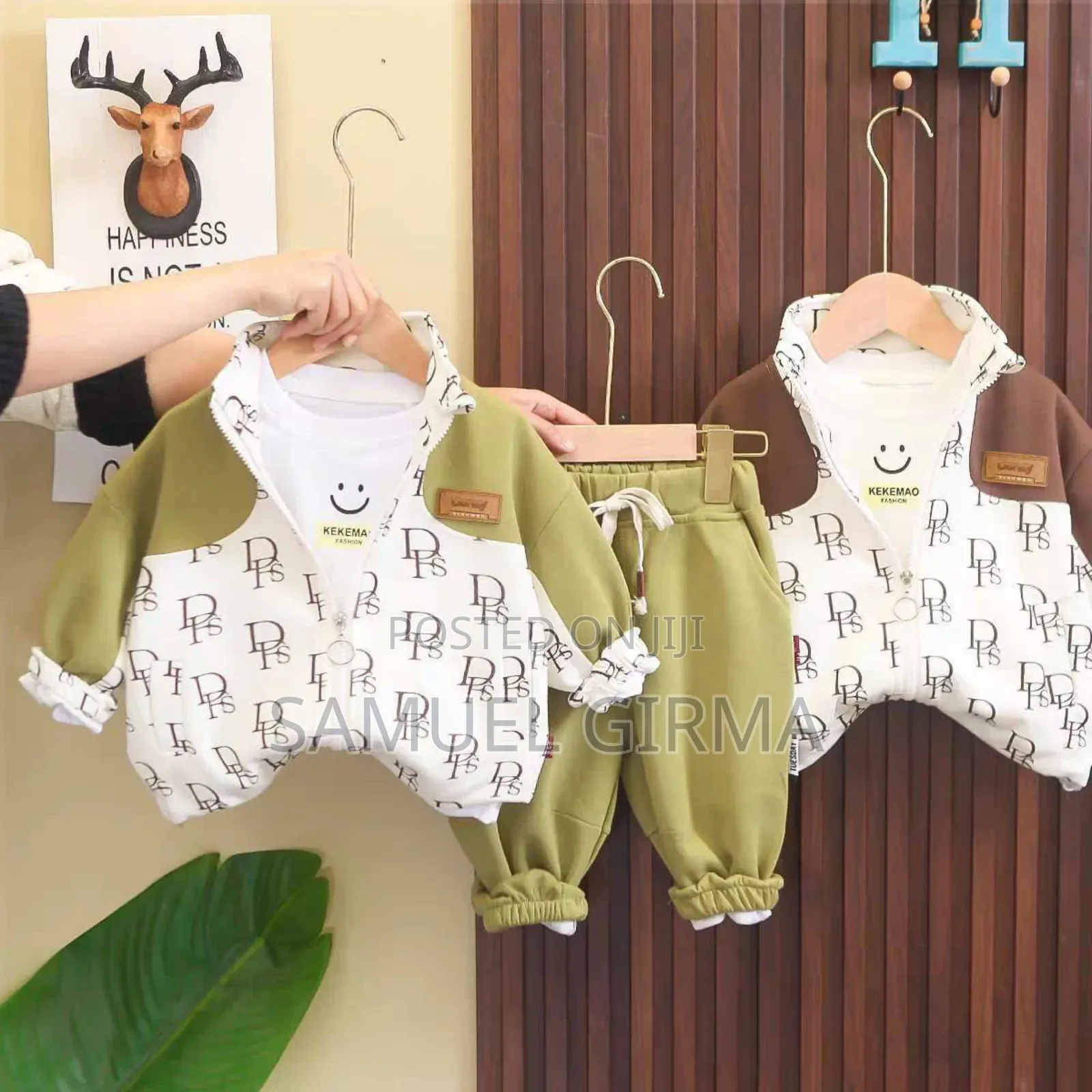 Plus-Pile Hoodie Suit 3pc Size: ከ3-5 Years