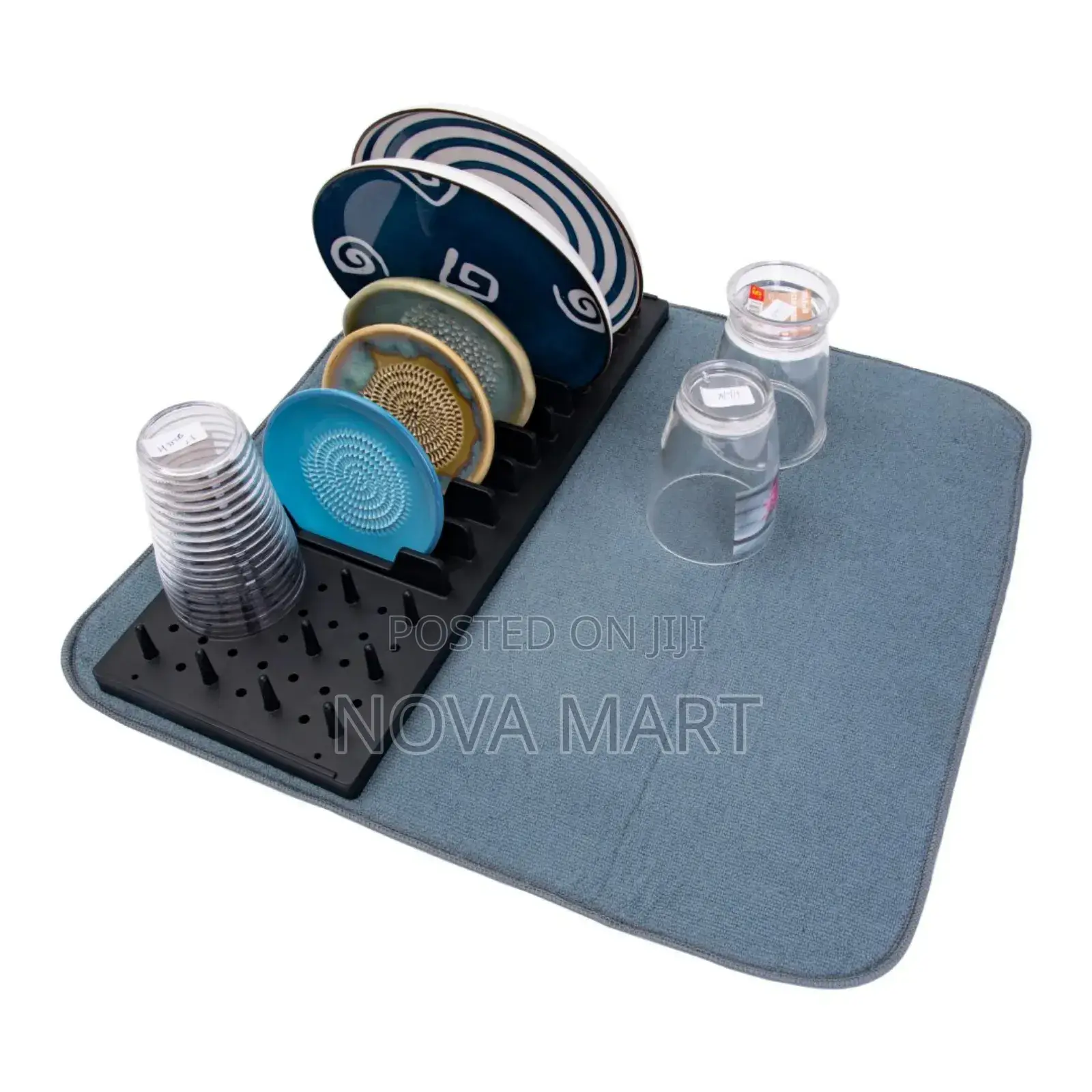 Dish Drying Rack With A Drying Mat.