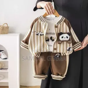 Photo - Casual Cotton Pant, Coat and Tshirt 
Color: Brown and Blue
